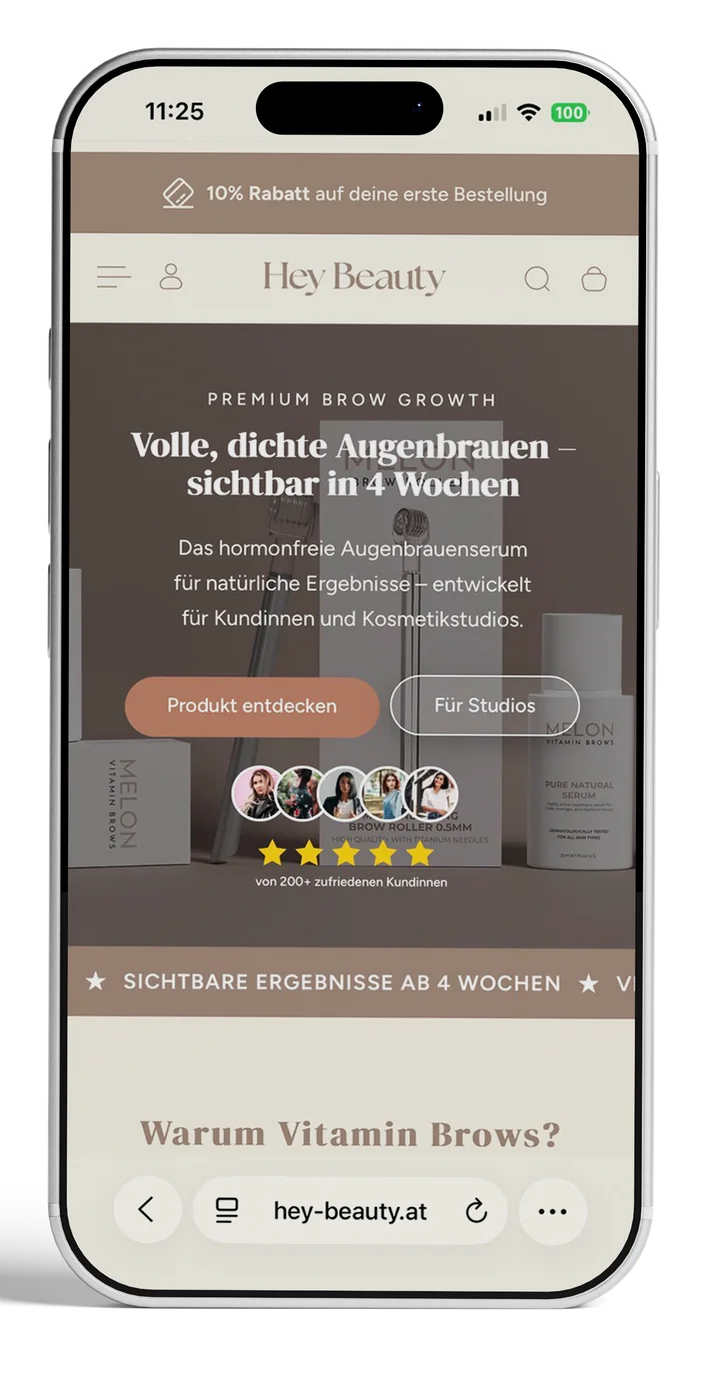 Startseite Hey Beauty Onlineshop am iPhone