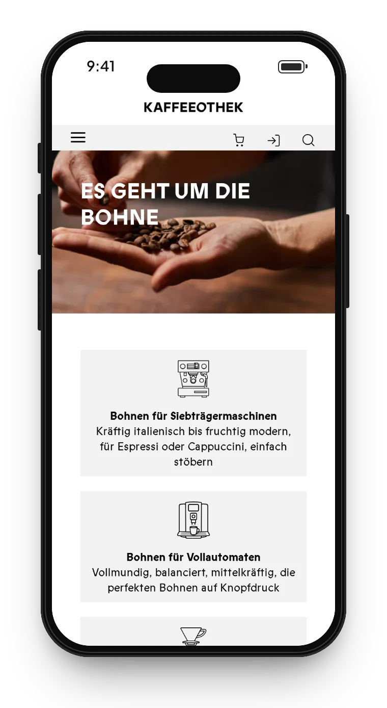 Planbare Anfragen Kaffeeothek auf dem Smartphone